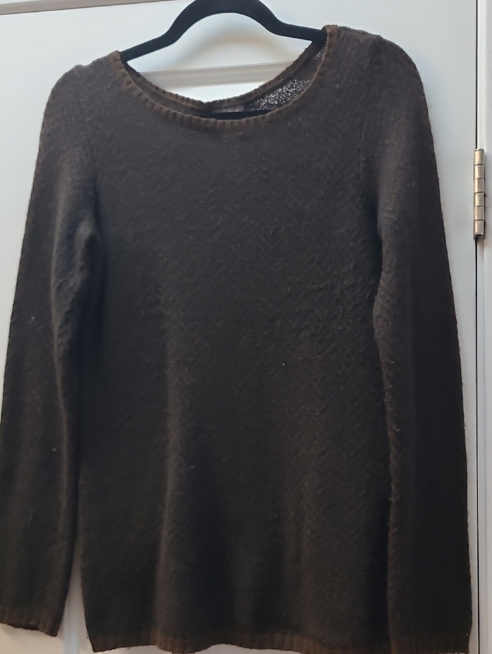 ANN TAYLOR Brown Chevron Pattern Soft Angora Sweater (See Tag) Sz S. So Comfy